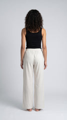 Evolove Aero Soft Women's Ivory Wide Leg Pyjama | Relaxed Fit Lounge Pants with Elasticated Waist & Drawstring | Comfortable Sleepwear