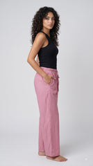 Evolove Aero Soft Women's Rose Pink Wide Leg Pyjama | Relaxed Fit Lounge Pants with Elasticated Waist & Drawstring | Comfortable Sleepwear