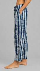 Trendy Blue Tie Dye Rayon Pajama | Women’s Nightwear & Home Wear | Elastic Waist | 2 Pockets