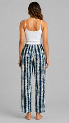 Trendy Blue Tie Dye Rayon Pajama | Women’s Nightwear & Home Wear | Elastic Waist | 2 Pockets