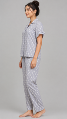 Evolove X Venus Women's Premium Soft Double Cloth Pajama Set | Ultra Soft Breathable Cotton Blend Night Suit (NPSDC3490LG )