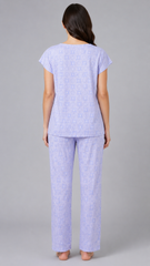 Evolove X Venus Women's Premium Soft Double Cloth Pajama Set | Ultra Soft Breathable Cotton Blend Night Suit (NPSDC3496LR )