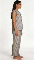 Evolove X Venus Women's Premium Soft Rayon Pajama Set | Breathable Printed Night Suit | Half Sleeve Top & Full-Length Pajama | Comfortable Loungewear & Sleepwear (NPSRY3503GR)