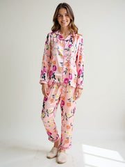 Evolove Women's Collared Full Sleeves Night Suit/Top & Pyjama Set Super Soft Comfortable