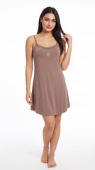 Evolove Premium Bamboo Slip Camisole Nighty with Delicate Lace | Supersoft Luxe Sleepwear | A Must Must have, You will love it.(NSSBL3570MB)