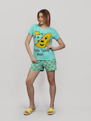 Short Set Green 100% Cotton
