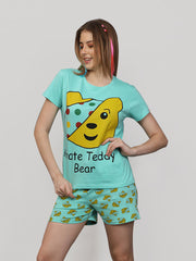Short Set Green 100% Cotton