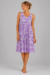 Evolove x Venus™ Lavender Dobby Dream Nighty | Short Nightgown for Women (SNGDB3510LR)