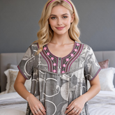 Alpine Long Nightgown for Women with Side Pocket | Soft Breathable Fabric | Printed Maxi Nighty | Comfortable Daily Wear