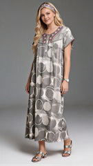 Alpine Long Nightgown for Women with Side Pocket | Soft Breathable Fabric | Printed Maxi Nighty | Comfortable Daily Wear