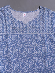 100% Cotton Nighty with Side Pocket | Printed