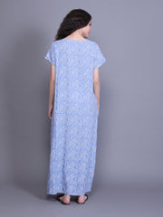 100% Cotton Nighty with Side Pocket | Printed