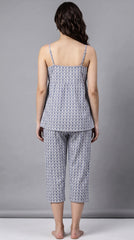 Evolove x Venus Women’s Rayon Capri Set | Soft Printed Nightwear | Effortless Comfort Loungewear (NCSRY3507BL)