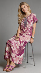 Alpine Long Nightgown for Women with Side Pocket | Soft Breathable Fabric | Printed Maxi Nighty | Comfortable Daily Wear