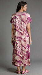 Alpine Long Nightgown for Women with Side Pocket | Soft Breathable Fabric | Printed Maxi Nighty | Comfortable Daily Wear