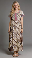 Alpine Long Nightgown for Women with Side Pocket | Soft Breathable Fabric | Printed Maxi Nighty | Comfortable Daily Wear
