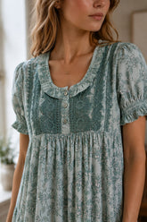 TENCEL™ × Bamboo Luxury Fabric – long nightgown Ultra-Soft, Silky, Breathable & Eco-Friendly. Our most comfortable ever in tonal embroideries for that minimal look