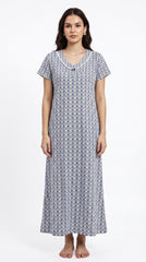 EvoLove x Venus™ Premium Designer Rayon Long Nightgown for Women | Soft Breathable Maxi Nighty | Elegant Floral Printed Loungewear & Sleepwear
