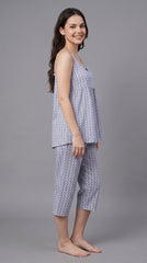 Women's Premium Rayon Sleeveless Top & Capri Loungewear Set | Soft & Breathable Summer Night Suit | Comfortable Lounge Wear for Women
