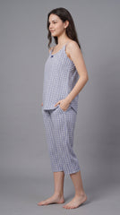 Women's Premium Rayon Sleeveless Top & Capri Loungewear Set | Soft & Breathable Summer Night Suit | Comfortable Lounge Wear for Women