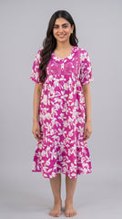 Tencel ™ × Bamboo Fashionable Midi Nighty for Women | Premium Short Night Dress