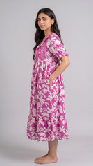 Tencel ™ × Bamboo Fashionable Midi Nighty for Women | Premium Short Night Dress
