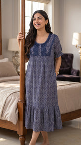 Tencel ™ × Bamboo Fashionable Midi Short Nighty for Women | Premium Short Night Dress