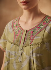 Alpine Long Nightgown for Women with Side Pocket | Soft Breathable Fabric | Printed Maxi Nighty | Comfortable Daily Wear