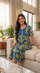 Tencel ™ × Bamboo Fashionable Midi Nighty for Women | Premium Short Night Dress