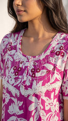 TENCEL™ × Bamboo Luxury Fabric – long nightgown Ultra-Soft, Silky, Breathable & Eco-Friendly. Our most comfortable ever in tonal embroideries for that minimal look,