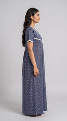 TENCEL™ × Bamboo Luxury Fabric – long nightgown Ultra-Soft, Silky, Breathable & Eco-Friendly. Our most comfortable ever in tonal embroideries for that minimal look,