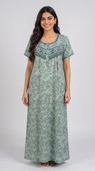 TENCEL™ × Bamboo Luxury Fabric – long nightgown Ultra-Soft, Silky, Breathable & Eco-Friendly. Our most comfortable ever in tonal embroideries for that minimal look