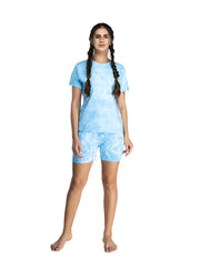 100% Cotton Knitted Tie Dye Top & Shorts Night Suit Sleep & Pajama Set