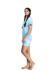 100% Cotton Knitted Tie Dye Top & Shorts Night Suit Sleep & Pajama Set