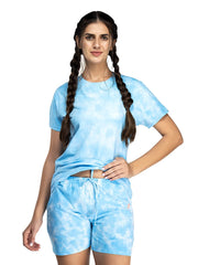 100% Cotton Knitted Tie Dye Top & Shorts Night Suit Sleep & Pajama Set