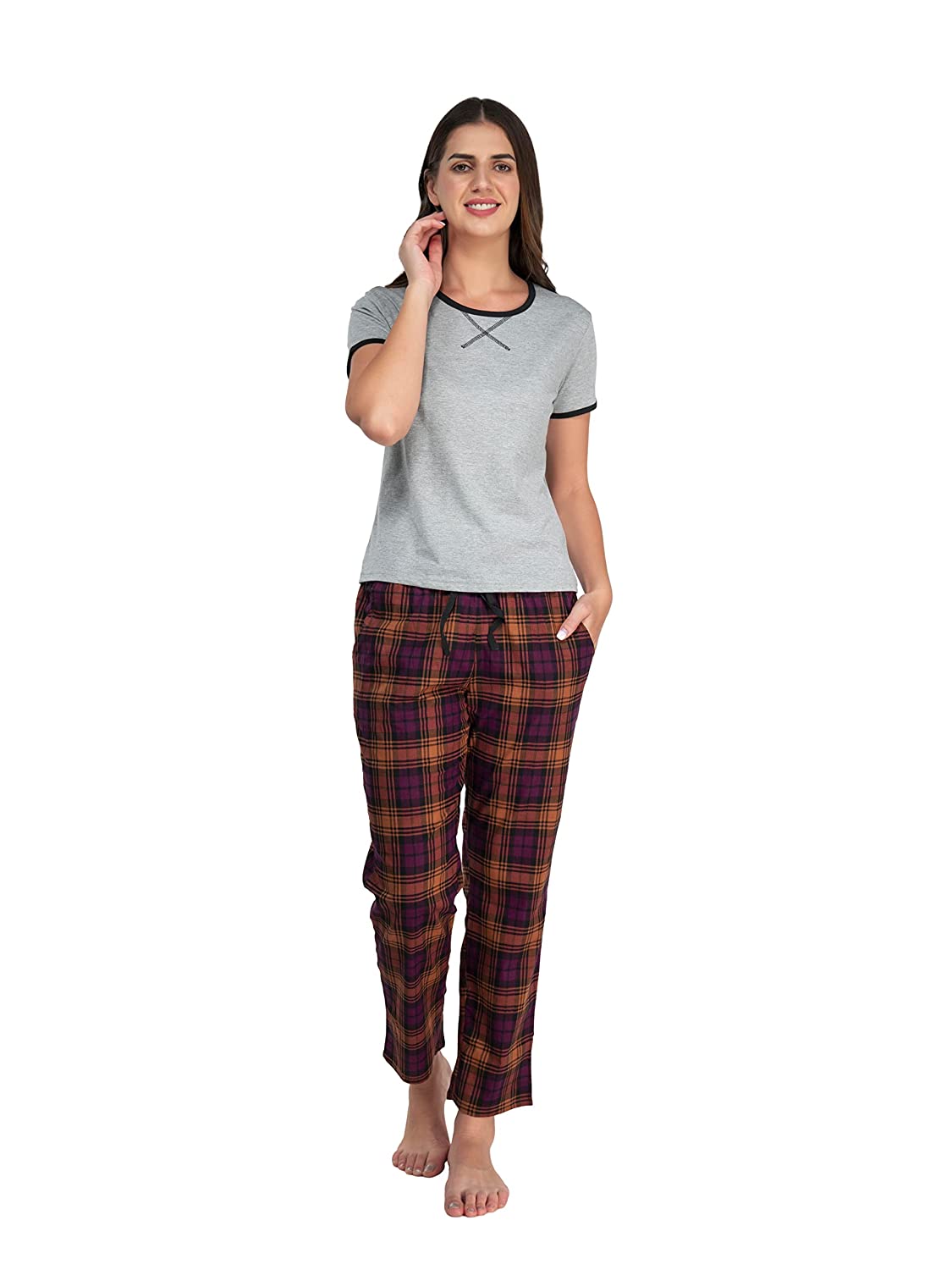 Buy Evolove Women Mint Micro Modal Pyjama Relaxed Lounge Pants With Pockets  (M) Online at Best Prices in India - JioMart.