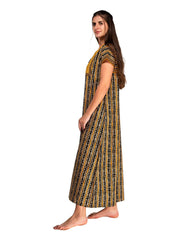 100% Cotton Night Gown Nighty with 1 Side Pockets Tassel at Super Soft Comfortable