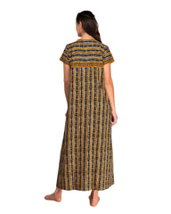 100% Cotton Night Gown Nighty with 1 Side Pockets Tassel at Super Soft Comfortable