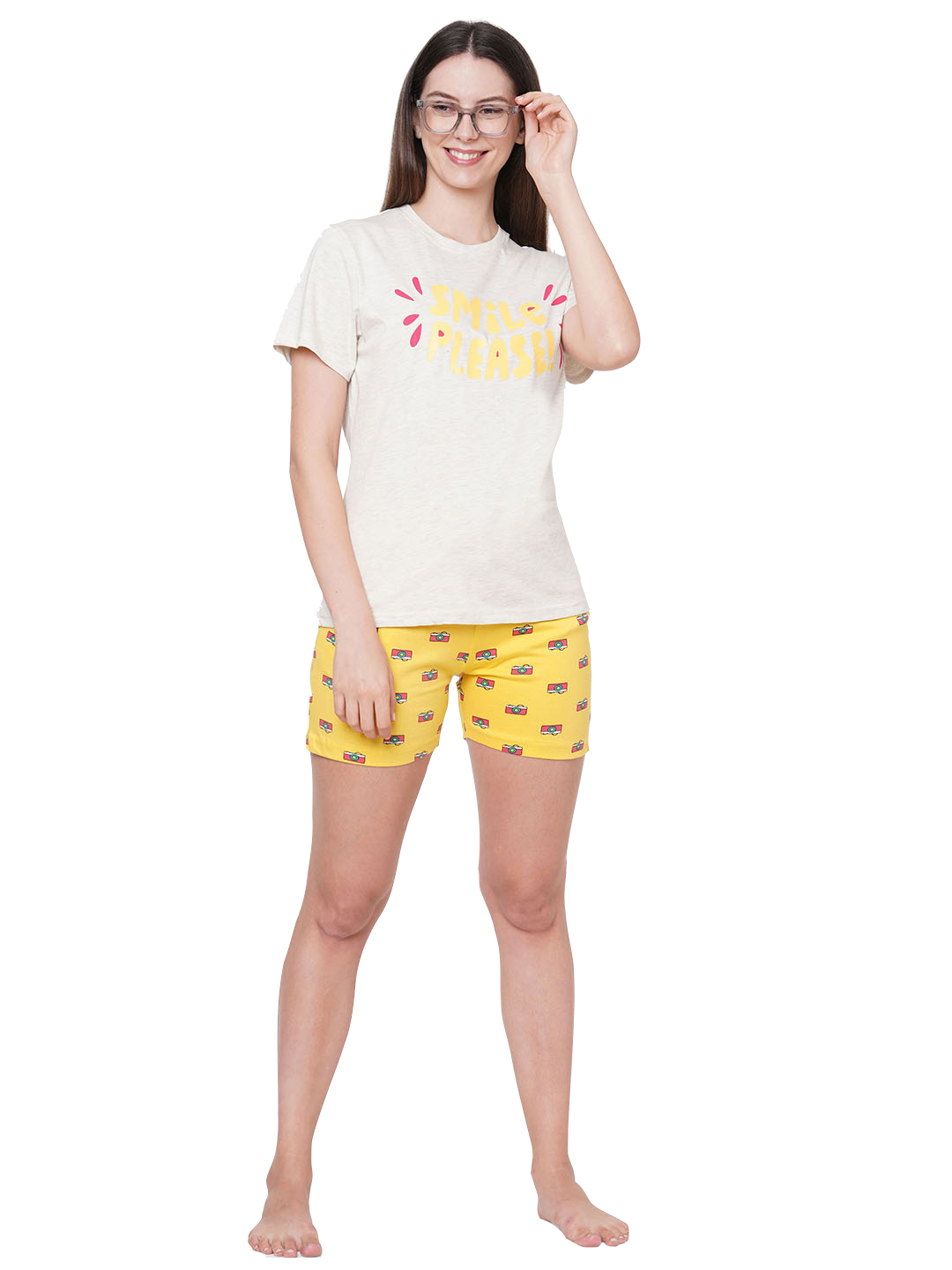 evolove Women's 100% Cotton Knits Printed Nightsuit (Shorts set) Get Free, sleepwear,soft and comfortable