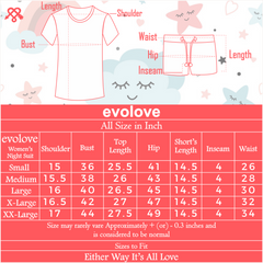 evolove Women's 100% Cotton Knits Printed Nightsuit (Shorts set) Get Free sleepwear,soft and comfortable