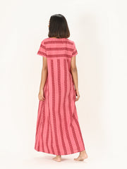 Nighty | Loose Fit 100% Cotton Nighties & Night es for or Ladies with Button Super Soft Comfortable Design ( XL Size, Pink )