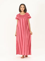 Nighty | Loose Fit 100% Cotton Nighties & Night es for or Ladies with Button Super Soft Comfortable Design ( XL Size, Pink )