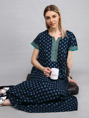 Evolove Womens Cotton Night Dress Long Nighty
