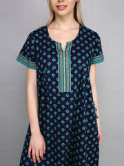 Evolove Womens Cotton Night Dress Long Nighty