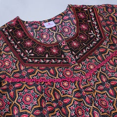 Evolove Women's 100% Cotton Printed Maxi Nighty Sleepwear Super Comfortable & Soft Cotton.