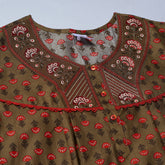 Evolove Women's 100% Cotton Printed Maxi Nighty Sleepwear Super Comfortable & Soft Cotton.