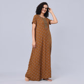 Evolove Women's Viscose Liva Long Maxi Night Gown Nighty Dress With Pocket, Super Soft Comfortable