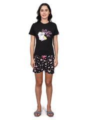 Evolove Women's 100% Cotton Shorts Set | Round Neck Half Sleeves Tshirt Shorts with Pockets Super Soft Comfortable