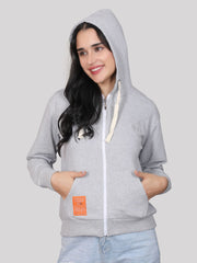 Evolove Women's Cotton Fleece Round Neck Hooded Winter Wear Long Sleeve Sweatshirt