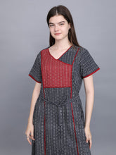Evolove Women's 100% Cotton Printed Maxi Nightgown Long Nighty Sleepwear for Ladies Super Soft Comfortable Design (Grey)